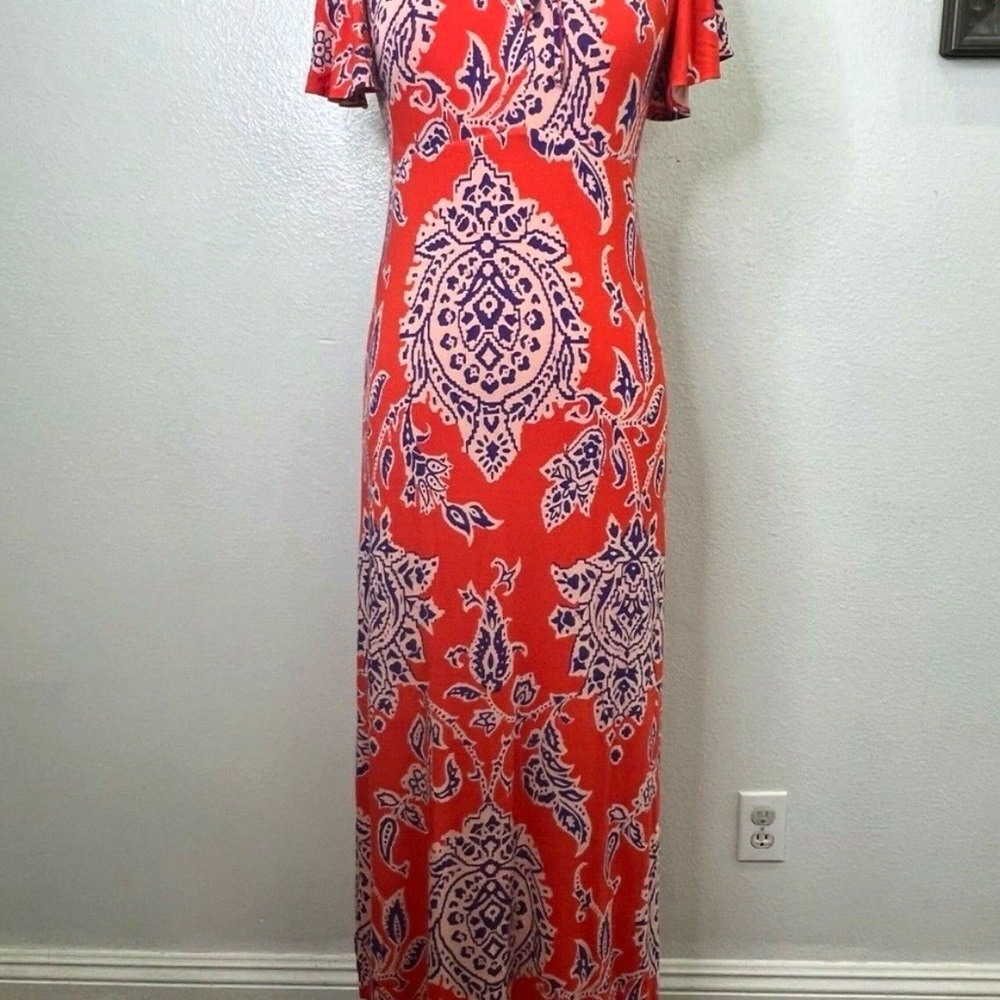 Anthropologie Akemi + Kin Correia Coral Blue Boho Medallion Maxi Dress